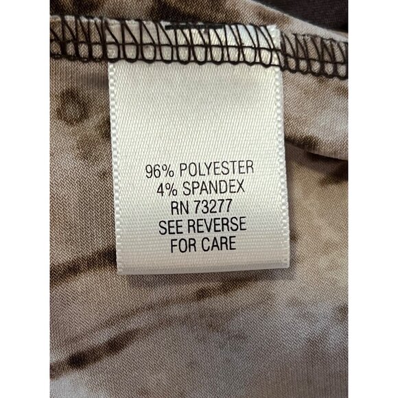 Dana Buchman XL Sleeveless Floral Printed Dress Brown Beige Comfortable Y2K - Picture 11 of 16